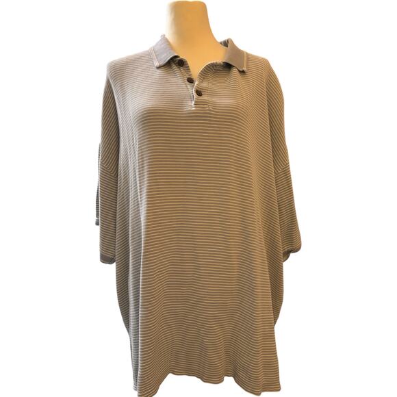 Tommy Bahama Silk Cotton Polo Shirt, Blue Stripe, Men's Size XXL - Picture 1 of 4